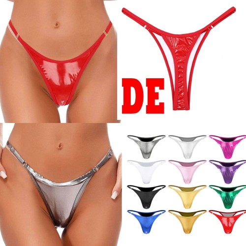 Damen wetlook string tanga - wetlook,